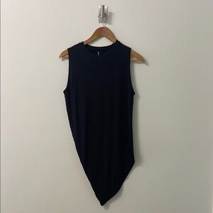 Black Sleeveless Asymmetrical Top